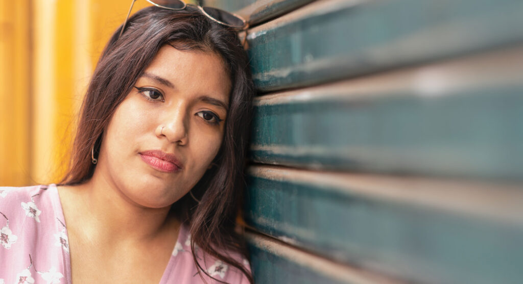 A woman considering abortion